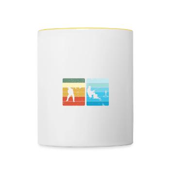 Fly fishing - Ice fishing pension scheme - Contrasting Mug - white/yellow - Front