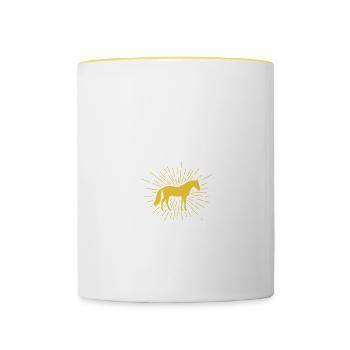 Wird Bruder gegen Pferd handeln - Tasse zweifarbig - Weiß/Gelb - Vorne