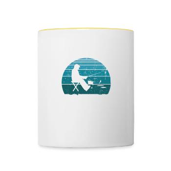 Ich würde lieber Eisfischen sein - Tasse zweifarbig - Weiß/Gelb - Vorne