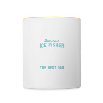 Super Ice Fisher der beste Vater - Tasse zweifarbig - Weiß/Gelb - Vorne