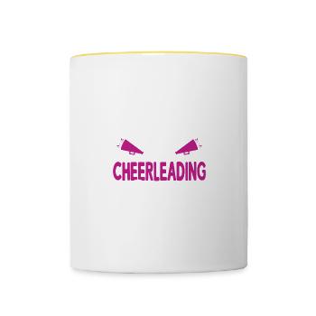 Das ist mein Cheerleading -Shirt - Tasse zweifarbig - Weiß/Gelb - Vorne