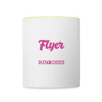 Geschickt genug, um ein flieger lustiger Cheerlead - Tasse zweifarbig - Weiß/Gelb - Vorne