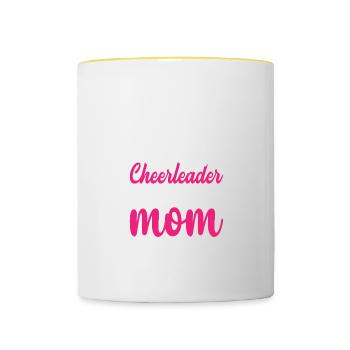Meine Lieblings -Cheerleaderin nennt mich Mama lus - Tasse zweifarbig - Weiß/Gelb - Vorne