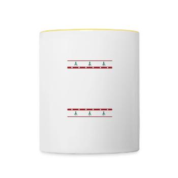 OK präsentiert die ersten Weihnachts -Enkelkinder - Tasse zweifarbig - Weiß/Gelb - Vorne