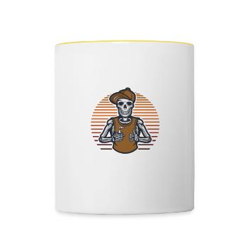 Pas autoritaire, je ne sais que ce que vous drôle sarkas - Mug contrasté - blanc/jaune - Devant