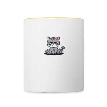Ich mag die Leute, wie ich meinen sarkastischen Sa - Tasse zweifarbig - Weiß/Gelb - Vorne