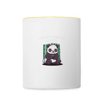 I love my ungrateful children funny mother - Contrasting Mug - white/yellow - Front