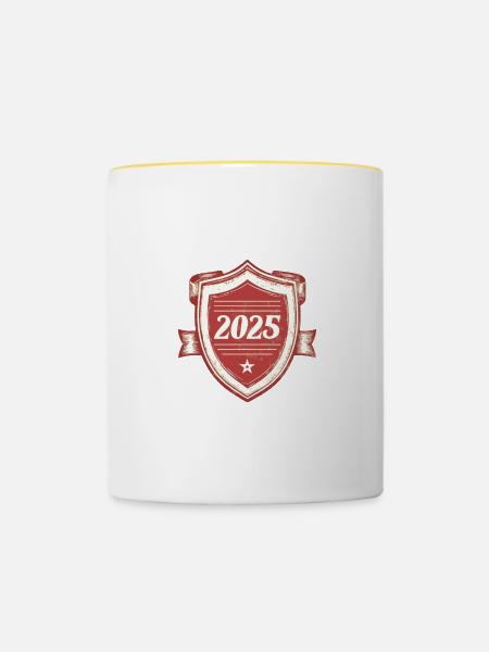 2025 jahr - Tasse zweifarbig - Weiß/Gelb