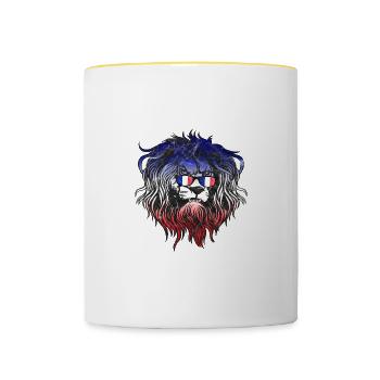 France - Mug contrasté - blanc/jaune - Devant