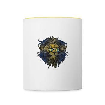 Suède - Mug contrasté - blanc/jaune - Devant