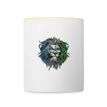 Usbekistan - Tasse zweifarbig - Weiß/Gelb - Vorne
