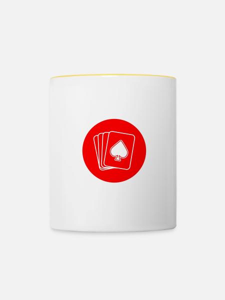 Karten Icon Kreis - Tasse zweifarbig - Weiß/Gelb