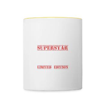 Bester Opa Star Spruch - Tasse zweifarbig - Weiß/Gelb - Vorne