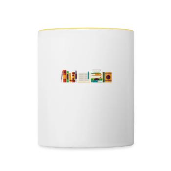 Je n’ai pas de contrôle d’étagère drôle citation bibliot - Mug contrasté - blanc/jaune - Devant