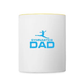 Gymnastik Papa Lustiges Zitat nur, was ich flip is - Tasse zweifarbig - Weiß/Gelb - Vorne