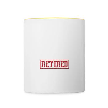 Delessed Quote Leaves Me Retired This Shirt - Contrasting Mug - white/yellow - Front