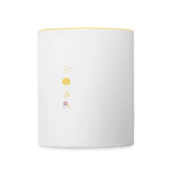 Vintage Drôle Docteur Ingénieur Artiste Dentiste Fu - Mug contrasté - blanc/jaune - Devant