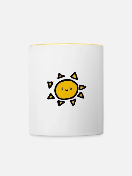Sonne - Tasse zweifarbig - Weiß/Gelb