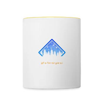Sarcastic motivation of the Vatersch - Contrasting Mug - white/yellow - Front