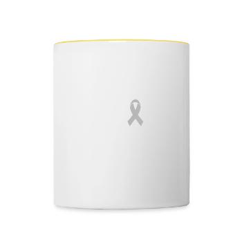 Groupe de soutien pour le cancer du cerveau - Friend Family Supp - Mug contrasté - blanc/jaune - Devant