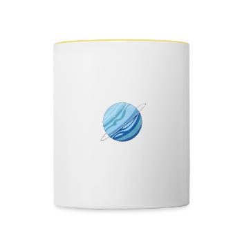 Je ris encore d’Uranus, Astronomy Scienc - Mug contrasté - blanc/jaune - Devant