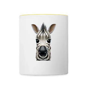 Cute zebra design - Contrasting Mug - white/yellow - Front