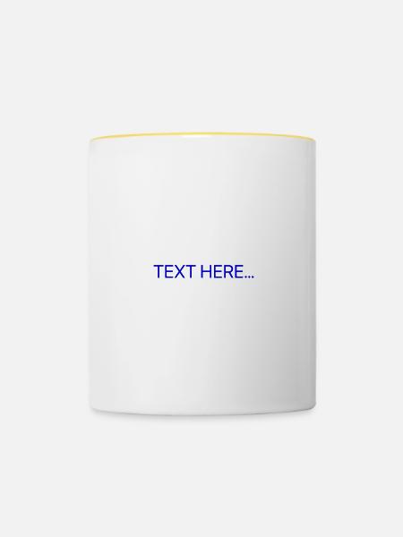 Klartext Blau Textdruck - Tasse zweifarbig - Weiß/Gelb