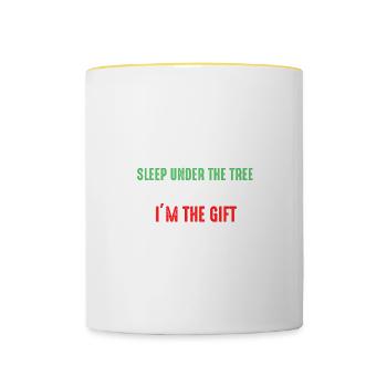 Humour de Noël -Hommes Femmes Favoris Drôle Nous - Mug contrasté - blanc/jaune - Devant