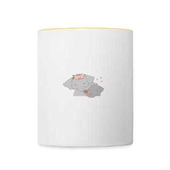 I'm going to have a Big Brother Elephant gender - Contrasting Mug - white/yellow - Front
