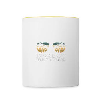 Kennebunk Beach Welcome to Freedom Holiday Jump - Contrasting Mug - white/yellow - Front