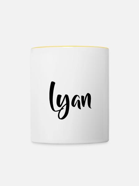Vorname Lyan - Tasse zweifarbig - Weiß/Gelb