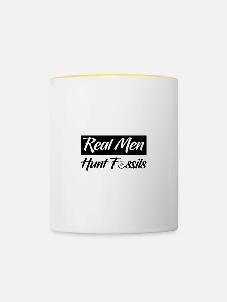 Paläontologie - Tasse zweifarbig - Weiß/Gelb