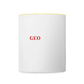 Idée cadeau Géorgie Drapeau de la Géorgie - Mug contrasté - blanc/jaune - Devant