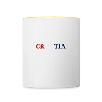 Croatia Gift Idea Croatian Flag - Contrasting Mug - white/yellow - Front