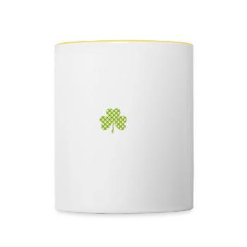 Amour Professeur Drôle Citation Vie Shamrock St. Pat - Mug contrasté - blanc/jaune - Devant