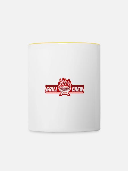 Grill Crew Grillen - Tasse zweifarbig - Weiß/Gelb