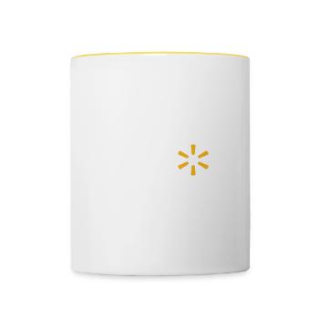 Biden pay more life worse - Contrasting Mug - white/yellow - Front