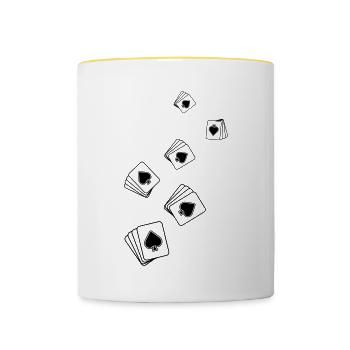 Icône de carte - Mug contrasté - blanc/jaune - Devant