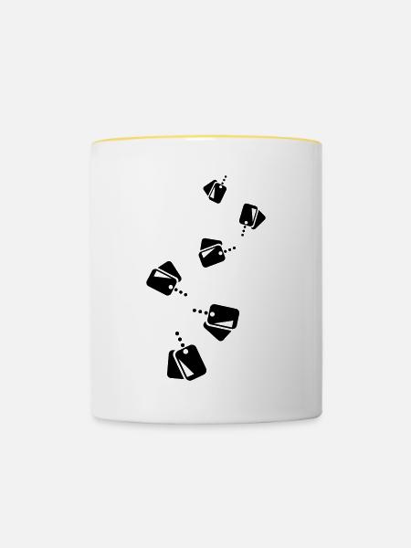 Abzeichen Icon symbol - Tasse zweifarbig - Weiß/Gelb