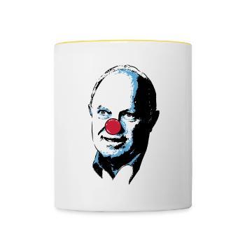Clown Tshirt - Circus Clown Costume - Contrasting Mug - white/yellow - Front