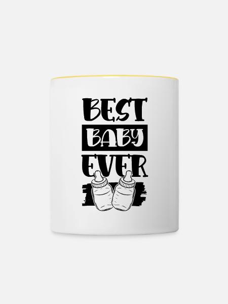 bestes baby - Tasse zweifarbig - Weiß/Gelb