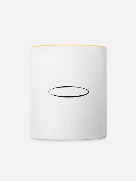 Ovaler Kreis - Tasse zweifarbig - Weiß/Gelb