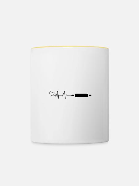 Küchenrolle Nudelholz - Tasse zweifarbig - Weiß/Gelb