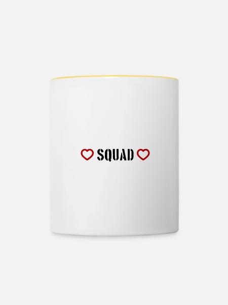 Squad Herz - Tasse zweifarbig - Weiß/Gelb