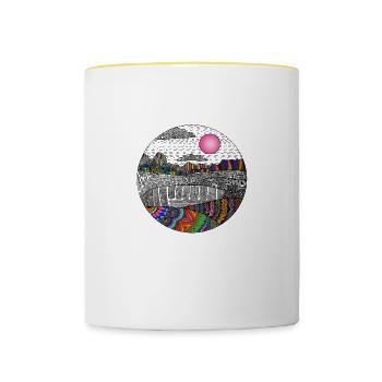 Colourful landscape - Contrasting Mug - white/yellow - Front