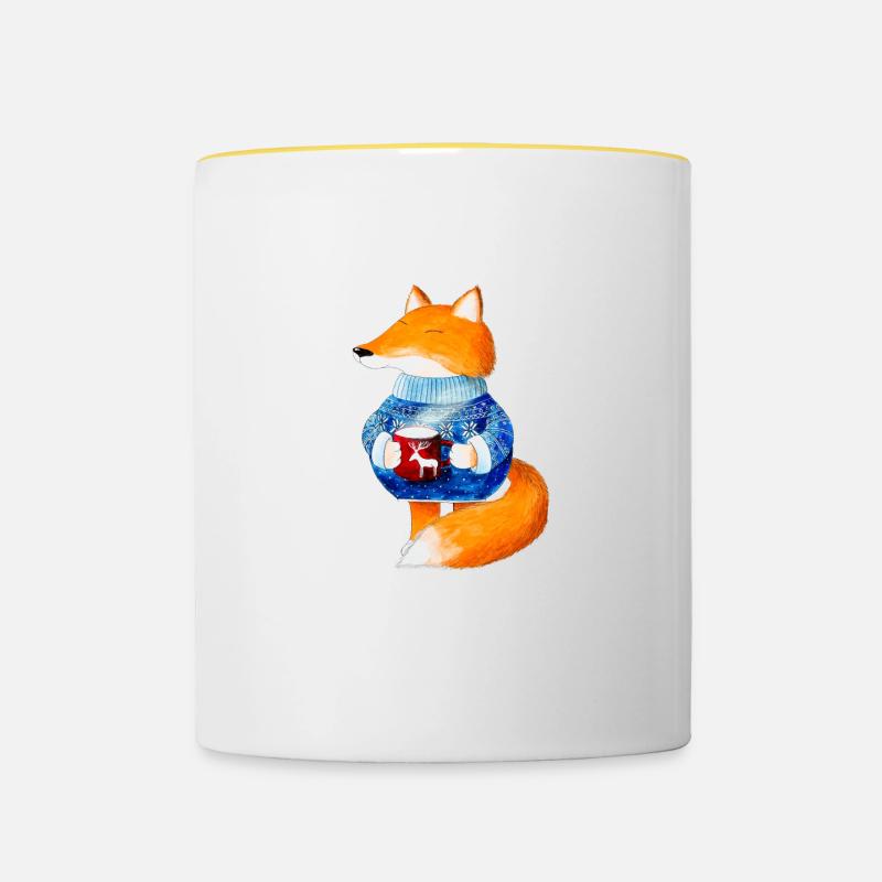 Fox - Contrasting Mug - white/yellow