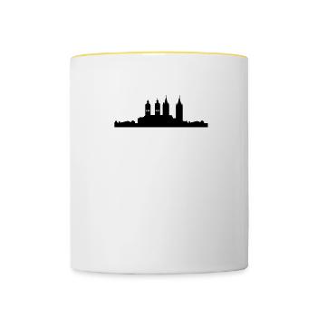 Naumburg skyline black - Contrasting Mug - white/yellow - Front