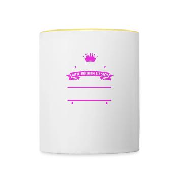 Eure Hoheit - Sabine - Tasse zweifarbig - Weiß/Gelb - Vorne
