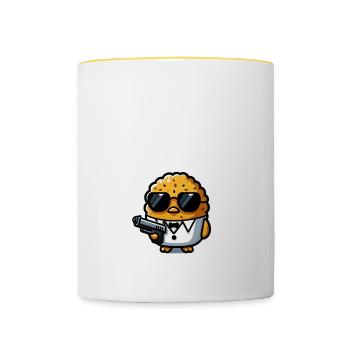 Chicken Nuggets Funny Chicken Nugget Meme Nugget - Contrasting Mug - white/yellow - Front