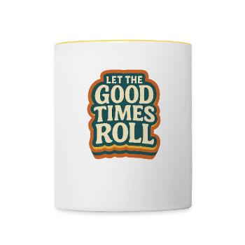 Let the Good Times Roll - Contrasting Mug - white/yellow - Front